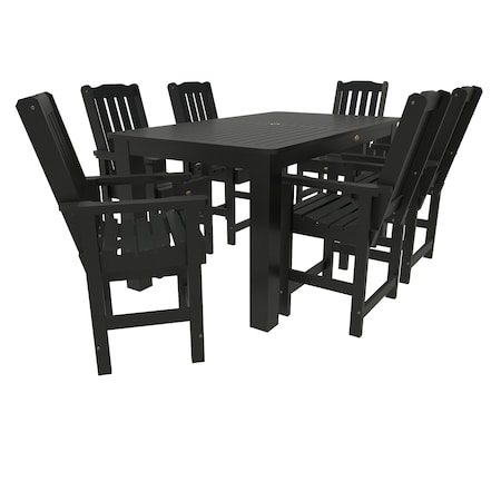 Highwood Usa Lehigh 7pc Rectangular Counter Height Outdoor Patio Furniture Dining Set 72 x 42 AD-ST7LH2CO4BA-BKE